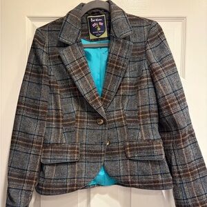 Biden British Tweed by Moon Blazer with Teal Lining